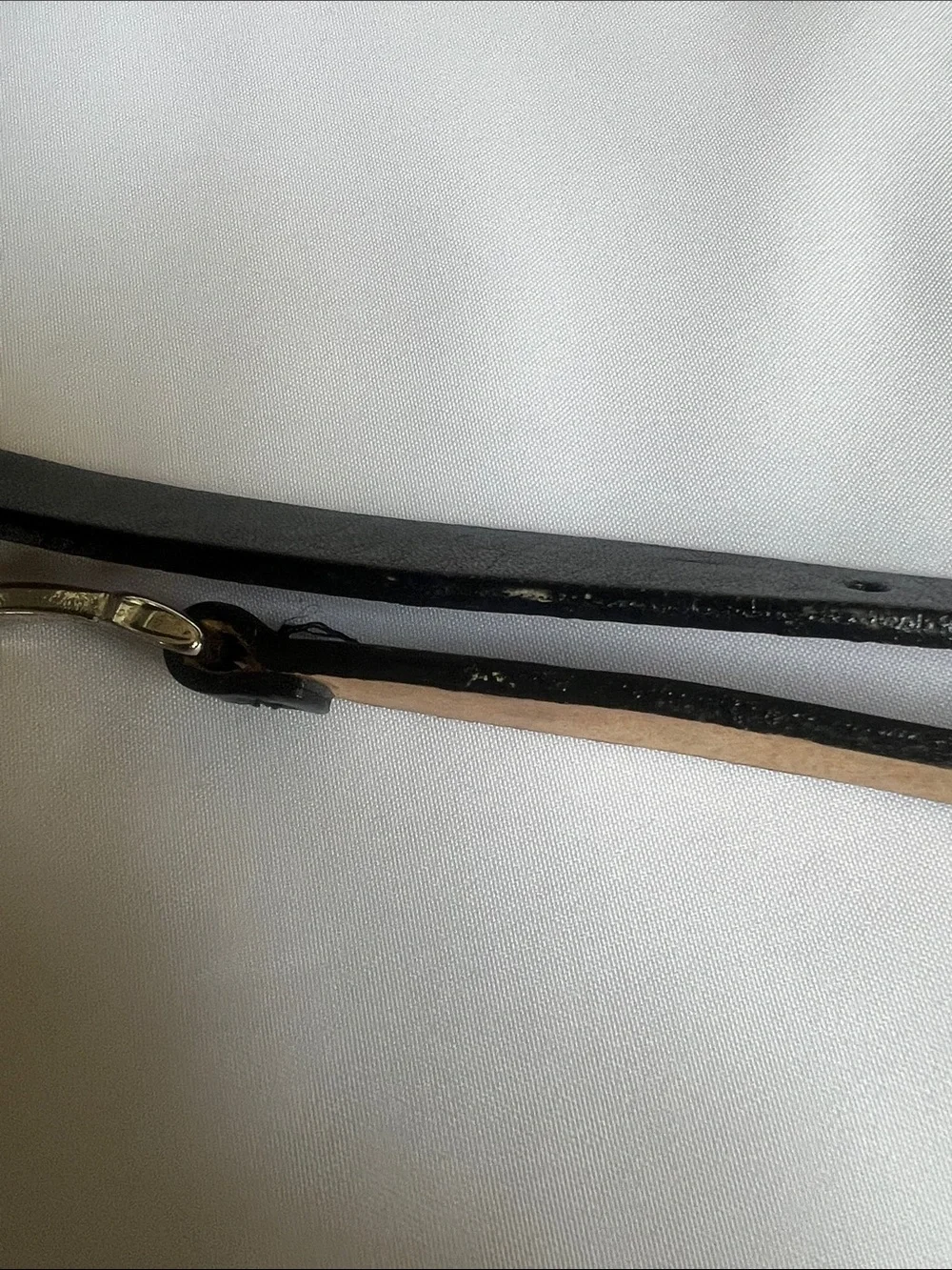 Talbots Black Genuine Leather Belt with Silver Link Detail Sz M Staple Preppy